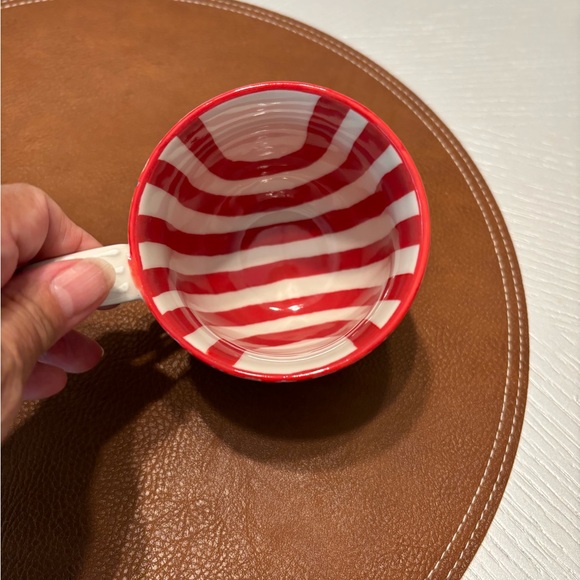 Anthropologie Kantha Stitched Ceramic Mugs Cups Tea Coffee Barista Set of 2 - Picture 7 of 14